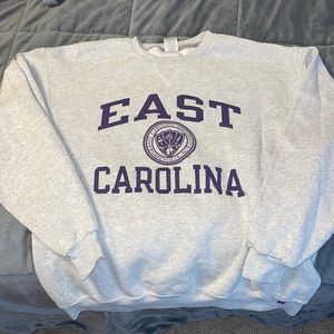 East Caroline University gray crewneck